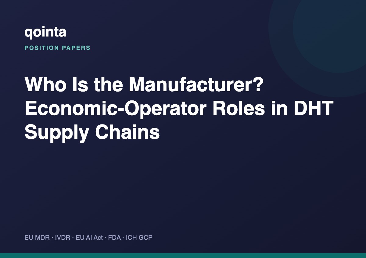 Who Is the Manufacturer? Economic-Operator Roles in DHT Supply Chains