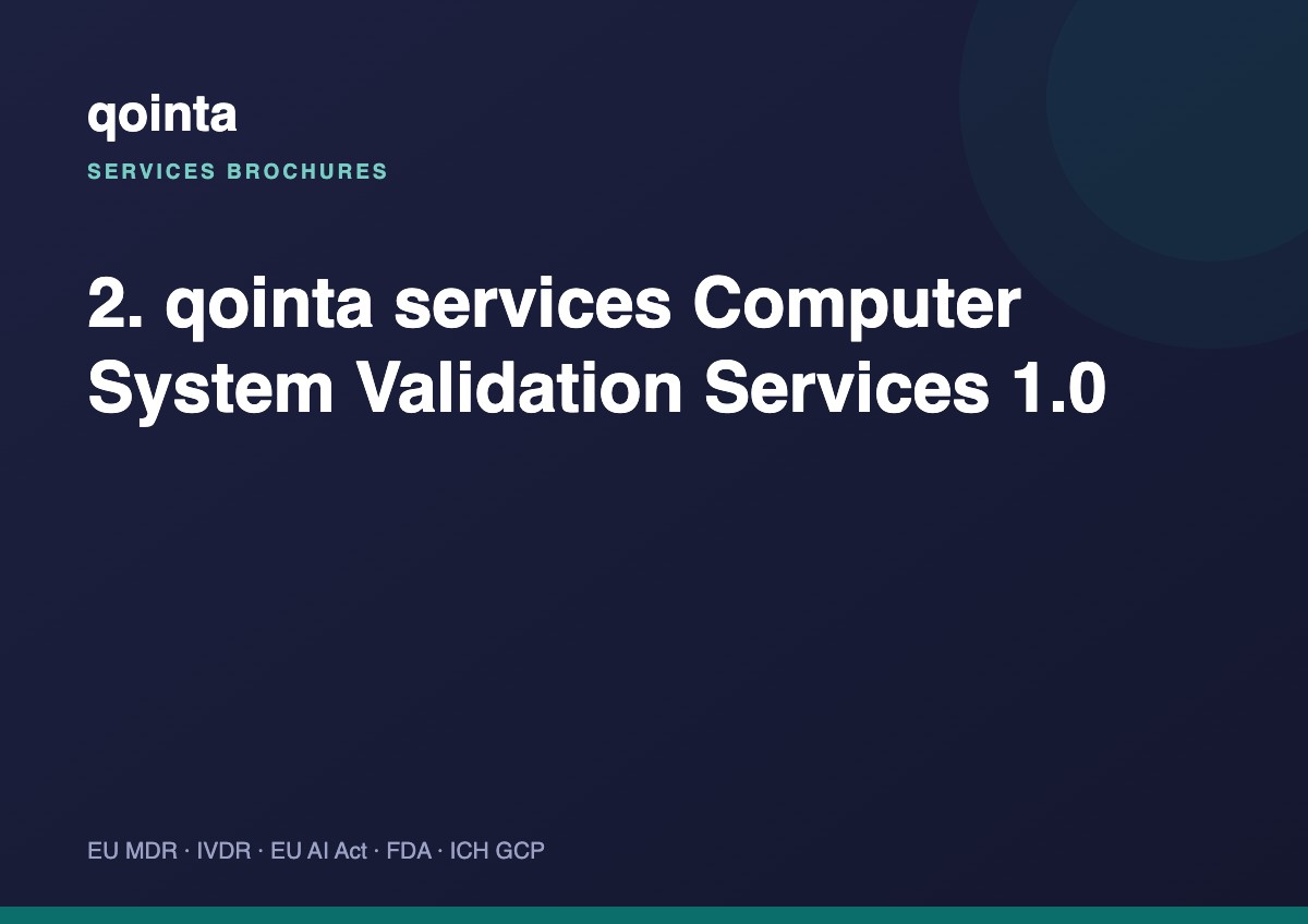Computer System Validation — service brochure