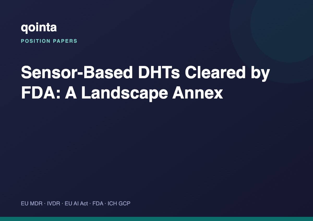 Sensor-Based DHTs Cleared by FDA: A Landscape Annex