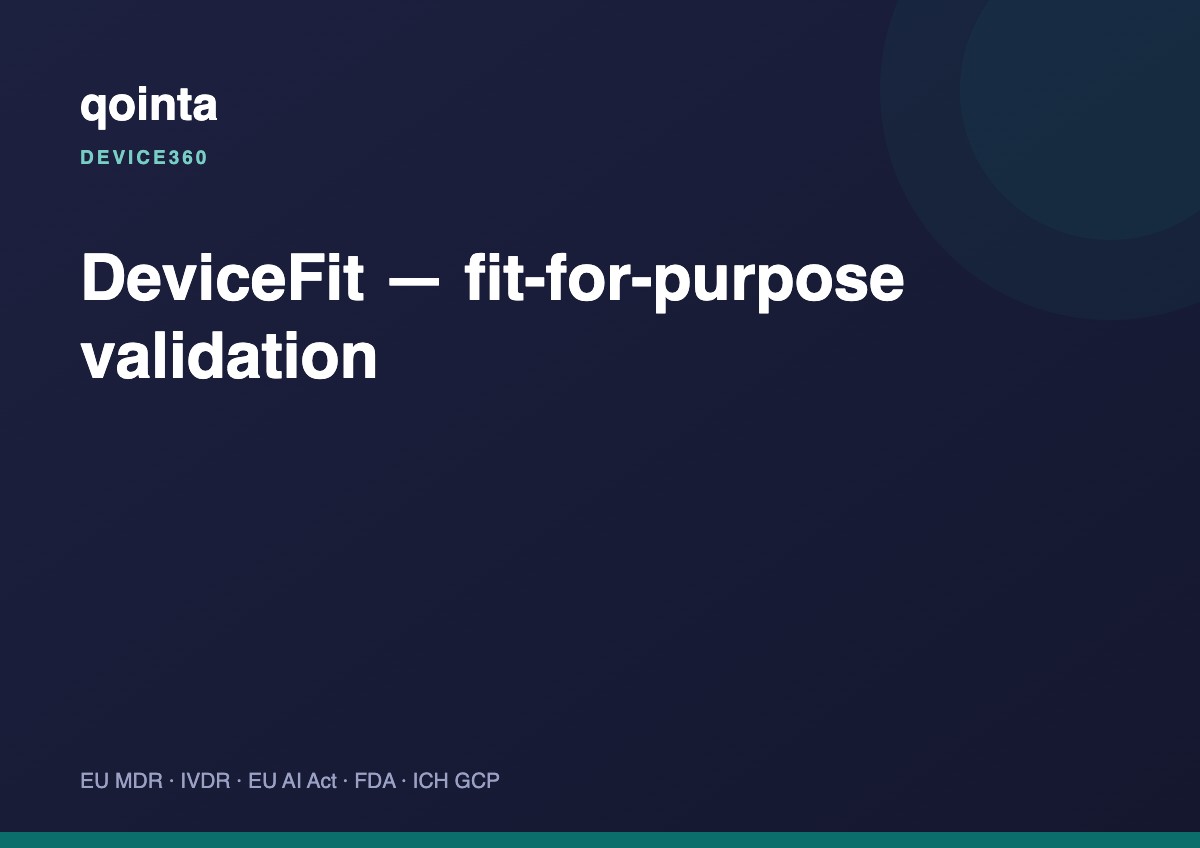 DeviceFit — fit-for-purpose validation